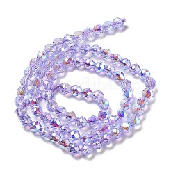 電気メッキガラスビーズセット  多面カット  双円錐形  ミディアムスレートブルー  5.5~6x5mm  穴：1.2mm  約78~79個/連  15.35~15.55''（39~39.5センチメートル）&nbsp;GLAA-A014-02K