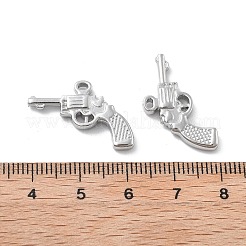 304ステンレスペンダント  ガンチャーム  変色防止  ステンレス鋼色  17x22.5x2.5mm  穴：1.2x2mm&nbsp;STAS-Z121-32P