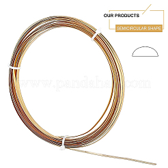 ジュエリー製作用半円形真鍮線  生（メッキなし）  4x1mm&nbsp;CWIR-WH0003-02-A