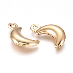 304ステンレスペンダント  ムーン  18KGP本金メッキ  16x8x3mm  穴：1.3mm&nbsp;STAS-I138-05G