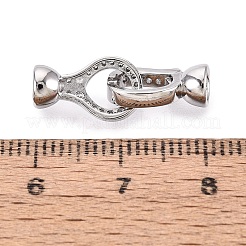 真鍮製マイクロペーブクリアキュービックジルコニアの留め金  ティアドロップ  プラチナ  22mm  涙：13x8x5 mm  クラスプ：12x7x5mm&nbsp;KK-Q074-15P