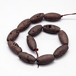 Electroplated Natural Druzy Geode & Dyed Agate Bead Strands&nbsp;G-N0169-002D