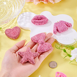 5Pcs 5 Styles Handmade Polymer Clay Pendants&nbsp;RB-BT0001-05A