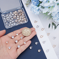 80Pcs 2 Colors Brass Micro Pave Cubic Zirconia Pendants&nbsp;KK-UN0005-15