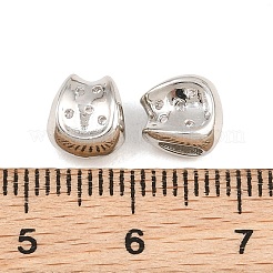 Brass Micro Pave Cubic Zirconia European Beads&nbsp;RB-CBAB488-03P