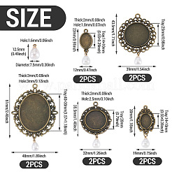 10Pcs 5 Style Alloy Pendant Cabochon Settings&nbsp;HJEW-TAC0119