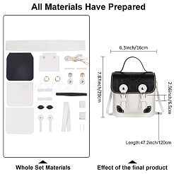DIY PU レザー女性用サッチェルバッグキット  マグネットクロージャー付き  ホワイト&nbsp;DIY-WH0430-515B