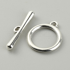 合金マンテル  丸いリング  銀  ラウンド：21.5x18x2mm  内径：13.5mm  t-バー：27.5x6x4mm  穴：2.5x1.8mm  2個/セット&nbsp;FIND-CJC0017-21A-S