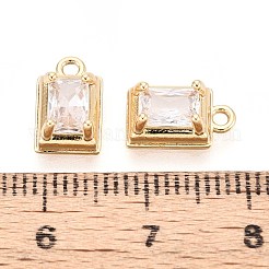 Brass Pave Cubic Zirconia Pendants&nbsp;KK-T071-49G