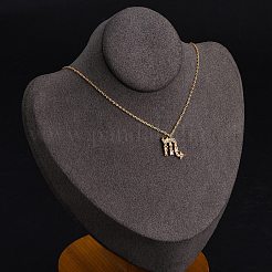 925 Sterling Silver Colorful Cubic Zirconia Constellation Pendant Cable Chain Necklaces for Women&nbsp;STER-R009-01G-07