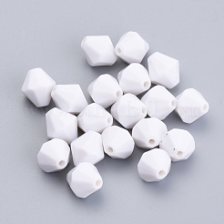 不透明なアクリルビーズ  双円錐形  ホワイト  4x4mm  穴：1mm  約10652個/262g&nbsp;LS-SACR-S300-02A-01