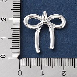 真鍮チャーム  蝶結び  925銀メッキ  21x20x5mm  穴：1.8mm&nbsp;KK-G491-63S