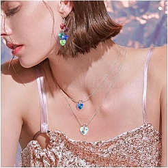 40Pcs 8 Colors Electroplate Glass Charms&nbsp;GGLA-YW0001-16