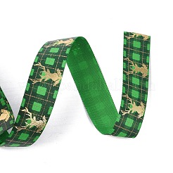 25 Yards Flat Christmas Theme Printed Polyester Grosgrain Ribbon&nbsp;OCOR-C004-04C