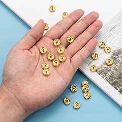 鉄グレードAクリスタルラインストーンスペーサービーズ  ロンデル  ストレートエッジ  ゴールドカラー  10x3~3.5mm  穴：2mm&nbsp;RB-A010-10MM-G