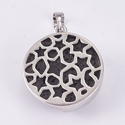 Natural Lava Rock Pendants&nbsp;G-P373-G07