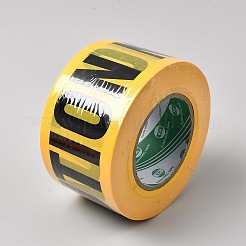 PEプラスチック注意粘着テープ  警告テープ  ゴールド  76mm  約300m /ロール&nbsp;AJEW-WH0485-55