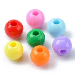 490 個 7 色不透明アクリルビーズ  ラウンド  ミックスカラー  6x5mm  穴：1.8mm  70個/カラー&nbsp;SACR-YW0001-49