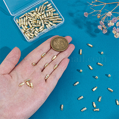 真鍮製コードエンドパーツ  エンドキャップ  コラム  14KGP本金メッキ  8x3.5mm  穴：1.4mm  内径：3mm  120個/セット&nbsp;FIND-PH0028-49C-G