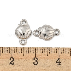 変色しにくい304ステンレススチールリンクコネクタチャーム  シェル形状  ステンレス鋼色  11.5x7.5x2mm  穴：1mm&nbsp;STAS-I307-509A-P