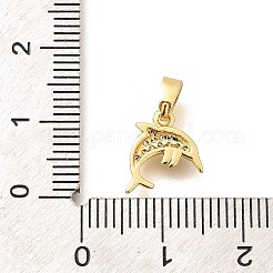 Brass Micro Pave Clear Cubic Zirconia Charms&nbsp;KK-Q040-03D-G