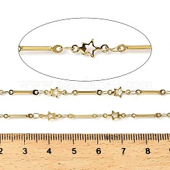 304ステンレススチールリンクバーチェーン  イオンプレーティング（ip）  スター  ハンダ付け  スプールで  ゴールドカラー  9.5x4.5x0.7mm&nbsp;CHS-H114-06G