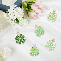 10Pcs 2Bags 5 Colors Transparent Glass Beads Pendants&nbsp;FIND-BBC0005-04