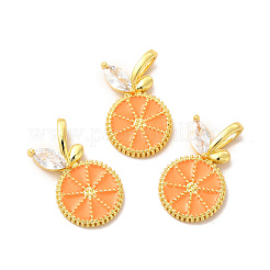 Rack Plating Brass Micro Pave  Cubic Zirconia Pendants&nbsp;KK-B068-31G