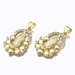 Brass Micro Pave clear Cubic Zirconia Pendants&nbsp;ZIRC-N039-168-NF
