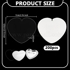 クラフト保護用の透明 PVC バッジ保護フィルム  ハート  63x70x0.1mm&nbsp;AJEW-WH0348-656A