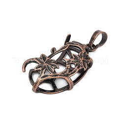 Flower Brass Pendant Cabochon Settings&nbsp;KK-S521-05RC