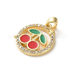 Brass Micro Pave Cubic Zirconia Pendants&nbsp;KK-P320-09B-G