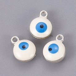 Double-sided Platinum Plated Alloy Enamel Charms&nbsp;ENAM-WH0046-B10