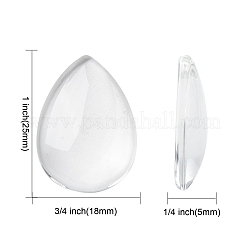 Transparent Teardrop Glass Cabochons&nbsp;GGLA-R024-25x18