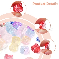 60Pcs Transparent Spray Paint Glass Beads&nbsp;GLAA-FS0002-10