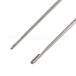 ビーズスピナー用フック付きスチールビーズ針  ビーズジュエリー用のカーブ針  ステンレス鋼色  25x0.04cm&nbsp;TOOL-C009-01A-02