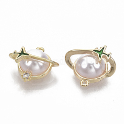Brass Cubic Zirconia Universe Space Charms&nbsp;KK-T050-46G-NF