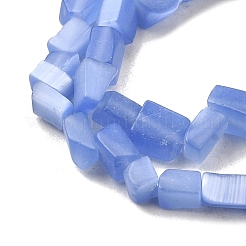 キャッツアイビーズ連売り  ナゲット  コーンフラワーブルー  2.5x3x3mm  穴：0.7mm  32インチ&nbsp;CE-A002-01A