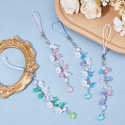 4Pcs Glass & Acrylic Mobile Straps&nbsp;HJEW-HS00013