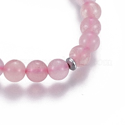 Natural Rose Quartz Charm Bracelets&nbsp;BJEW-I275-B01