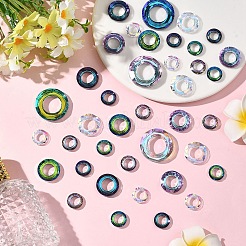 16Pcs 3 Styles Electroplate Glass Linking Rings&nbsp;GLAA-YW0005-28A