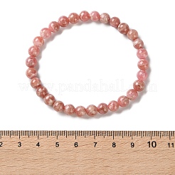 Natural Argentina Rhodochrosite Beaded Stretch Bracelets&nbsp;BJEW-L700-01A