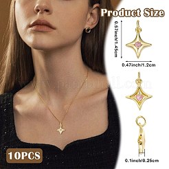 10Pcs Rack Plating Brass Micro Pave Cubic Zirconia Star Charms&nbsp;KK-SZ0007-20