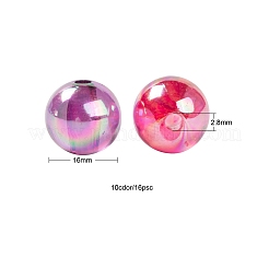160個10色透明アクリルビーズ  ABカラーメッキ  ラウンド  ミックスカラー  12x11mm  穴：2.5mm&nbsp;MACR-LS0001-01