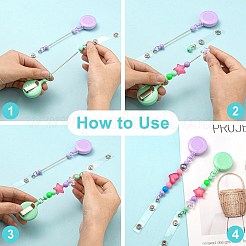 8Pcs 4 Colors Iron & Plastic Beadable Badge Reels&nbsp;AJEW-YW0001-27