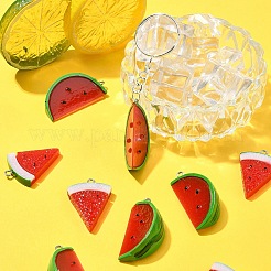 DIY Watermelon Resin Earring  & Keychain Making Kits&nbsp;DIY-YW0010-01