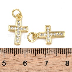 Brass Micro Pave Clear Cubic Zirconia Pendants&nbsp;CU-CBADC6C-06G-02