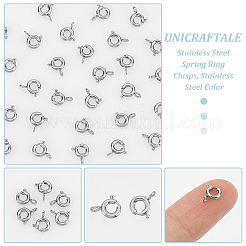 316ステンレススチール製スプリングリング留め具30個  ステンレス鋼色  8x6x3mm  穴：1.6mm&nbsp;FIND-UN0016-21