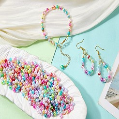 115g グラデーションカラーアクリル模造パールビーズ  ラウンド  ミックスカラー  6mm  115 G /セッティング&nbsp;OACR-SZ0001-48
