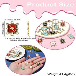 20Pcs 5 Colors Alloy Crystal Rhinestone Spades Connector Charms&nbsp;FIND-CJ0003-05
